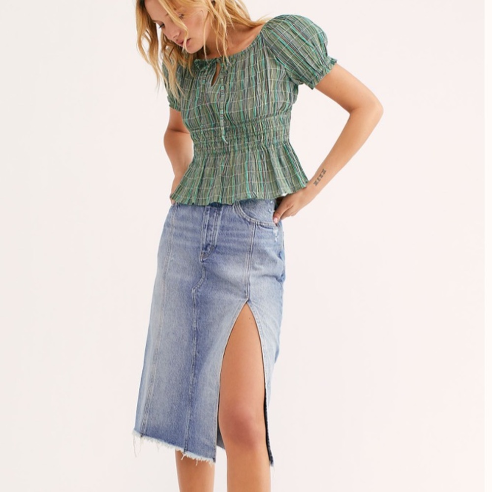 NWT Free People | Vivi Smocked Stripe Top - Picture 3 of 5